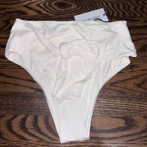 WeWoreWhat white Bikini Bottom high waist front tie small